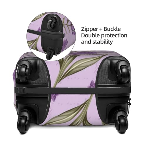 Lavender Stamp Print Luggage Suitcase Covers Elastic Washable Luggage Protector Luggage Covers For Suitcase4