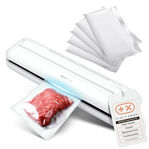 V200 Vakuumierer | Inkl. 5 Vakuumbeuteln | Vakumierergerät für Lebensmittel mit Soft-Funktion | Vacuum Sealer & Folienschweißgerät | All-in-One Vakuumiergerät mit Trimmer & Schlauchanschluss