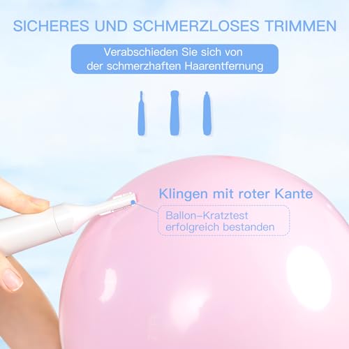 HEBECA Nasenhaartrimmer für Frauen 3-in-1 Elektrische Gesichtsharentfernung Wiederaufladbare...