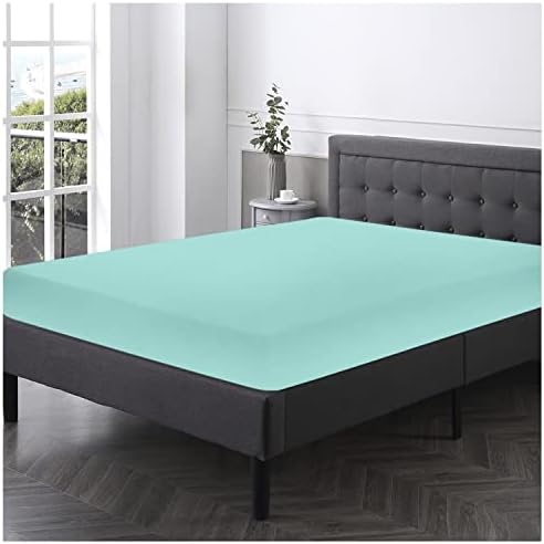 GC GAVENO CAVAILIA Premium Plain Dye Fitted Bed Sheet, Washable Bedding & Linen, Bobble Free Super Soft Bottom Sheet, Grey, 4Ft Double, 708148