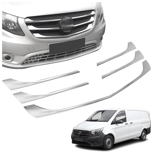 CHROMEMASTER | Compatibile con VW T6.1 Caravelle 2019-2024 | Profili per Griglia Anteriore; Modanature per Griglia del Radiatore; Acciaio inossidabile Lucidato | Nuovo, Attraente Aspetto dell'Auto