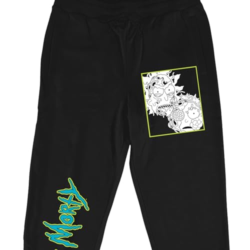Bioworld Rick and Morty Zombie-Inspired Characters and Title Men's Black Joggers2