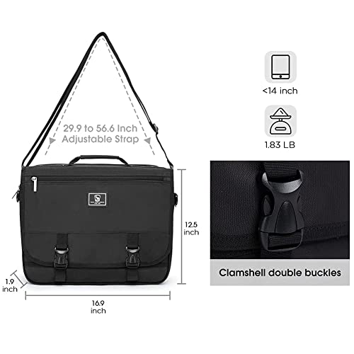 Oiwas Briefcase For 14 Inch Laptop, Messenger Bag For Men Crossbody School Satchel For Boys Multi Pockets Large Capacity Bag With Removable Shoulder Strap #TOP3
