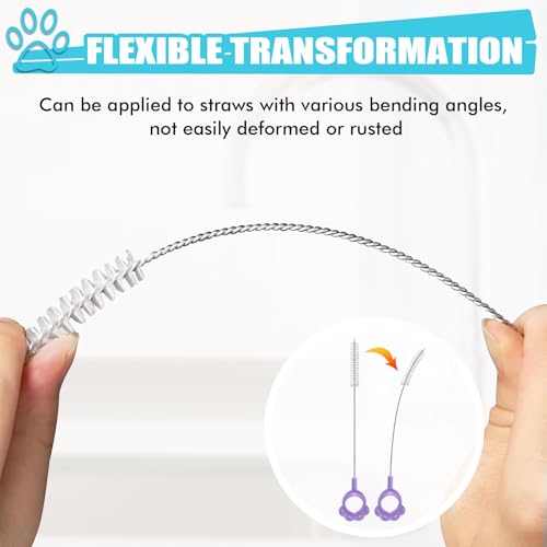 Image of Straw Cleaner Brush 8PCS Long Straw Brushes Reusable Nylon Tube Brush Drinking Straw Cleaning Brush Set for Water Bottle, Straws, Tube, Flasks (8PCS Style 2)