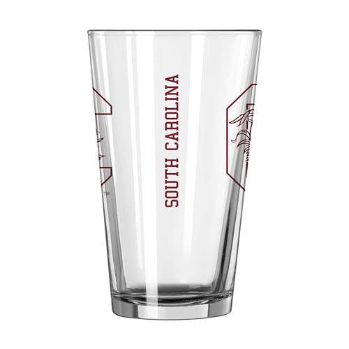 Image of Logo Brands NCAA 16 oz Pint Glass - Durable Glass With Bold Team Color- Chip-Resistant Rim Drinkware For Fans, Tailgates, Home Bars & Everyday Use