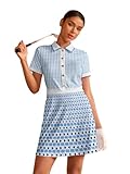 Acegolfs Women'S Golf Tennis Dress Short Sleeve Collared Workout Athletic Dresses Upf 50+ Casual Golf Clothes For Women