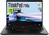 Lenovo ThinkPad P14s Gen 2 Mobile Workstation 14' FHD Laptop Computer, Intel Core i7-1185G7, 16GB DDR4 RAM, 512GB SSD, NVIDIA Quadro T500, Fingerprint Reader, HDMI 2.0, Windows 11 Pro (Renewed)