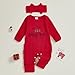 FYBITBO My First Christmas Baby Girl Outfit Newborn Long Sleeve Romper Onesie Infant Jumpsuit Fall Winter Clothes Outfits (Red Christmas Tree, 0-3 Months)