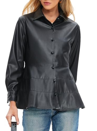 Leather Jacket Women Faux Oversized Motorcycle Bomber Coats 2025 Fall Fashion Outfits Winter Clothes