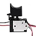 Electric Drill Switch, 7.2 V - 24 V Electric Power Tool, Lithium Battery Cordless Replacement Drill Speed Control Trigger Switch with Small Light Black Plastic and Metal