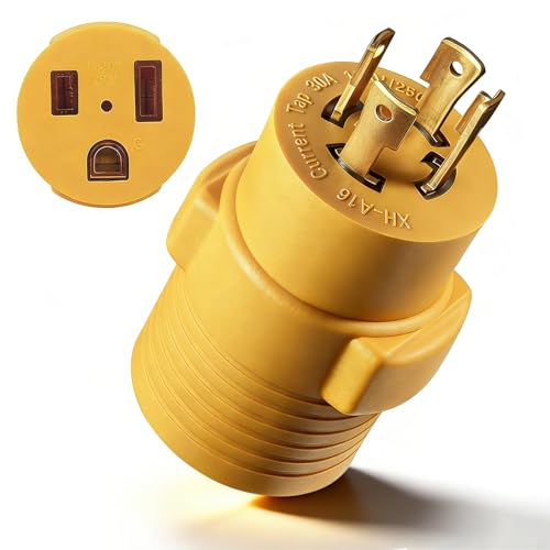 NEMA L14-30P to 6-50R Generator to Welder Adapter, 30A 4 Prong Twist Lock Male to 50A 3 Prong Female Power Cord Adapter, Heavy Duty 125V/3750W 250V/7500W Converter for Welding Machine, Plasma Cutter