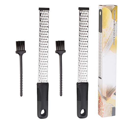Mayata 2set Stainless Steel Lemon Zester Fruit Peeler Citrus Cheese Grater — Cheese Lemon Ginger Garlic Nutmeg Chocolate Vegetables Fruits