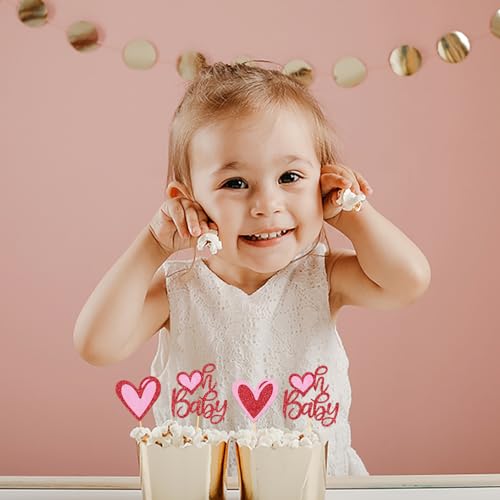 24Pcs Happy Valentine's Day Cupcake Toppers,Sweet Love Theme Cupcake Picks for Valentine's Cake Decorations (Oh baby) - Image 4