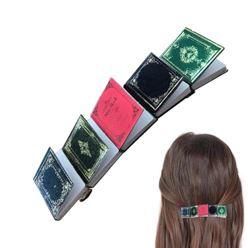 ブックヘアクリップ、ブックバレッタ | ブックヘアクリップフレンチバレッタヘアクリップ - 小さなヘアバレッタノンスリップホールドヴィンテージヘアアクセサリー、フランス語ブックヘアクリップ、教師用手作りヴィンテージタイニーブックヘアクリップアクセサリー