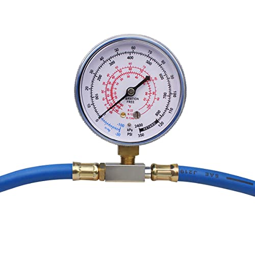 BACOENG R134A AC Freon Refrigerant Recharge Charge Hose Kit, 1/4\" Can Tap with Gauge - R134a Can to R-12/R-22 Port, Not Applicable to Automobile - Thumbnail 2