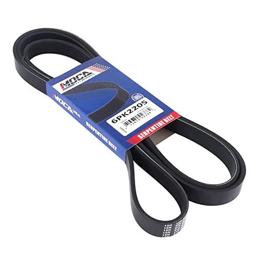 Image of MOCA 6PK2205 EPDM Serpentine Belt for 03-05 GMC Safari & Chevy Express 2500 4.3L & 10-12 Ford Fusion 2.5L & 04-07 Jeep Grand Cherokee 4.7L