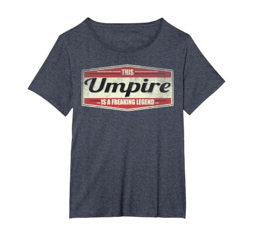 Funny Profession Quote Vintage Umpire T-Shirt, Women's Plus, Heather Blue, 1X