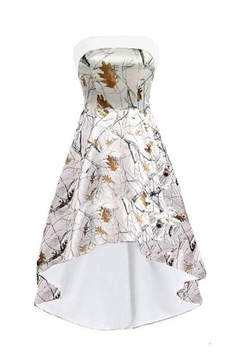 WDBFY High Low Camo Bridesmaid Dress for Wedding Camouflage Homecoming Dresses A-Line Formal Prom Dresses B-White+White Camo-16