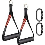 Premium Handgriffe für Fitnessbänder I 2 x Einhandgriff für Widerstandsbänder I Fitnessband Griffe mit massiven ABS-Kernen für Workout I Latzug Griffe