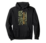 Vintage USA Camo Flag Proud Volleyball Dad Silhouette Funny Pullover Hoodie