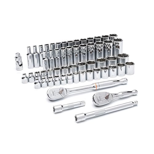 GEARWRENCH 57 Pc. 3/8' Drive 6 Pt. Mechanics Tool Set, Standard...