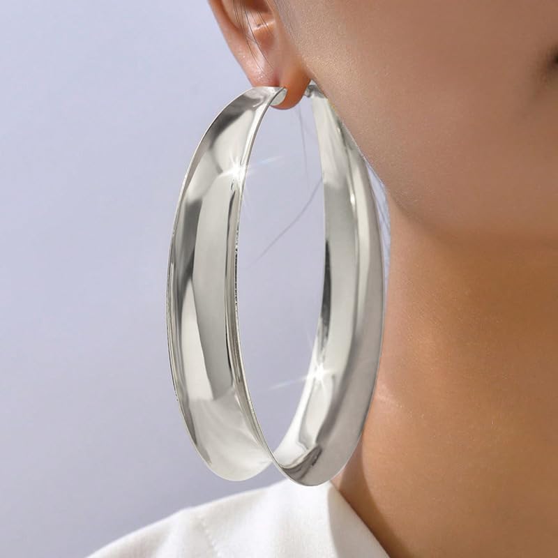 Chunky Gold Earrings for Women Trendy Big Hoop Earrings for Women Gold Statement Earrings Large Gold Hoops Chunky Silver Earrings Bold Thick Chunky Gold Jewelry4