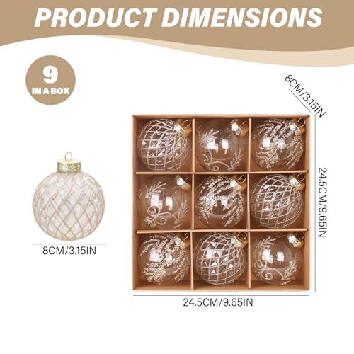 Boules de Noël incassables et légères en plastique transparent champagne - 5