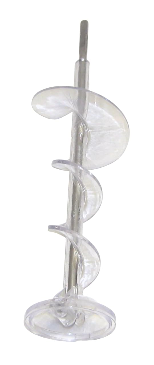 ຕັ້ງ view of the ice maker auger, showing the spiral blades and the top connection point.