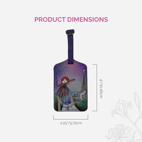 Image of Anna by Anuschka Hand Painted Genuine Leather Luggage Tag-Paris Sunrise