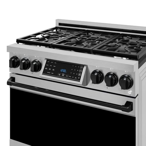 Image of Gordon Ramsay by THOR Kitchen 36 Inch Professional Liquid Propane Range with Tilt Panel Touch Control in Stainless Steel /Black