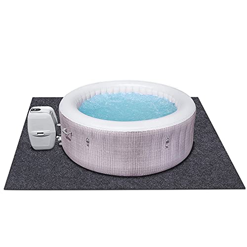 Meitola Hot Tubs Mat, Backing Prevents Liquid Penetration – Protects Floor, Contains Liquids, Anti-Slip Backing, Home Equipment mat?Protect The hot tubs from wear, Washable(72”×74”)