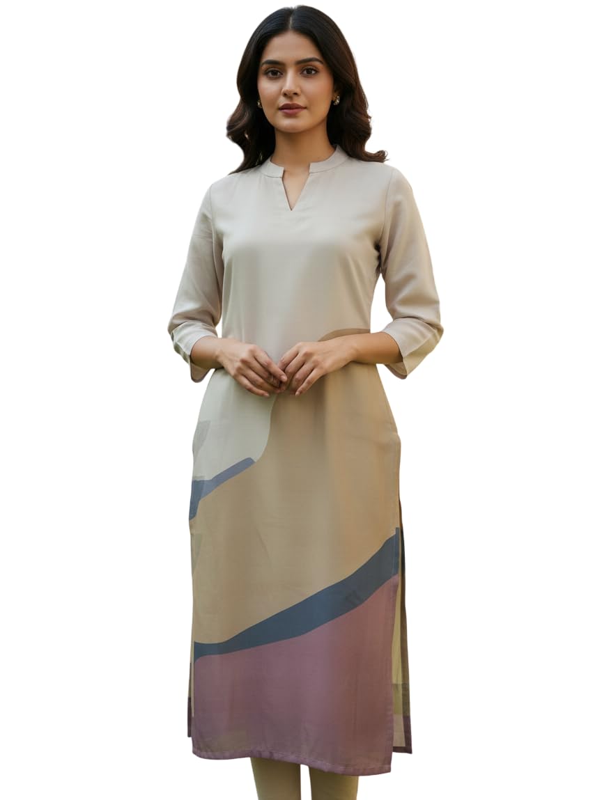 sun fashion and lifestyle Women's Chanderi Stitched Printed Kurta for Women-picture-17