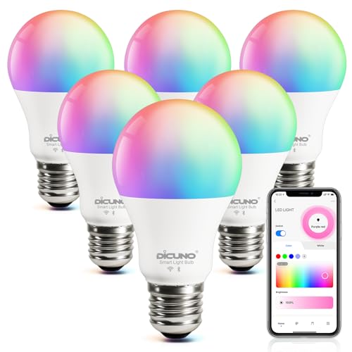 yAmazon AlexaFzDiCUNO X}[gd E26 LEDd 60W 9W 800lm F Alexa Google Ή dFEF }`J[ 1600F RGBCW Lz Wi-Fi Bluetoothڑ nu