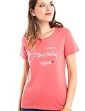 ROADSIGN Australia Damen T-Shirt mit Aufdruck & Rundhalsausschnitt, 100% Baumwolle Coralle | L