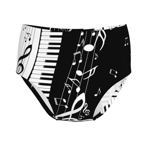 Piano Keys With Musical Notes Girls' Underwear Soft Cotton Little Girls Panties Comfort Briefs