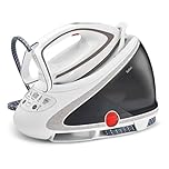 Tefal Dampfbügelstation Pro Express Ultimate, 7,7 Bar, 155 g/Min. Kontinuierlicher Dampf, 500 g/Min. Extra-Dampfstoß, 2600 Watt, Kalk-Kollektor, Bügeleisen Dampfstation, weiß/grau, GV9567