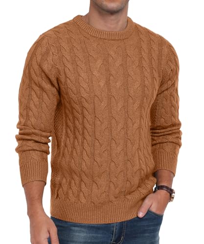Askdeer Men's Crewneck Pullover Sweater Chunky...