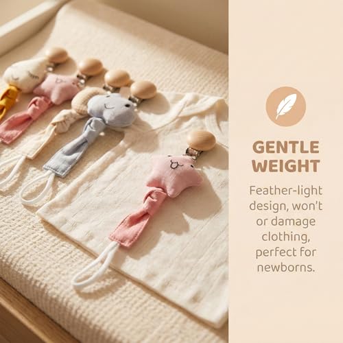 Image of Pacifier Clips - 5 Pack Paci Holder Baby Boys Girls - B