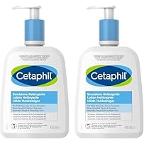 Cetaphil Emulsione Detergente Viso e Corpo, per Pelle Normale, Sensibile, Secca e Intollerante, Idrata fino a 4 Giorni, Senza Profumo, Formato 470 ml (Confezione da 2)
