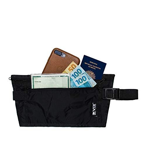 Porta Dólar Doleira Documentos Preta Para Viagem CG49226