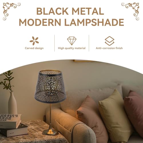 HERCHR Lampshades E27 Light Shade,Small Lamp Shade,Tree Shadow Lampshade,Black Light Shade,Metal Lamp Shade Small Lamp Shades Black Lamp Shade Modern Lamp Shade - Image 2