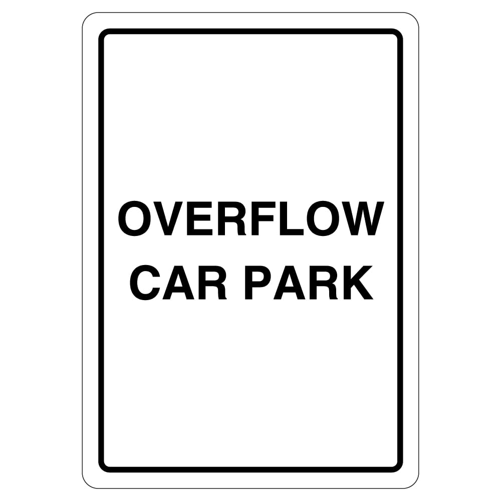 V Safety Overflow Car Park 210 x 297 mm (A4) - 1mm Rigid Plastic Safety Sign