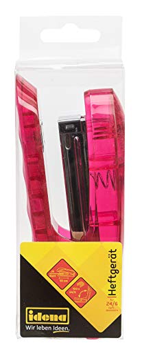 Preisvergleich Produktbild Idena 331120 - Heftgerät, aus Kunststoff, transluzent - rot