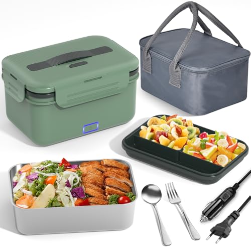 Vabaso 100W Elektrische Lunchbox Erwachsene, Thermo mit Besteck und...