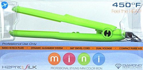 H2PRO Beauty Life Professional Silk Styling Mini (8" inch) Iron Color Green