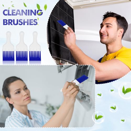 Image of Boao 6 Packs Coil Brush Air Conditioner Condenser Refrigerator Cleaning HVAC Coil Cleaner Small Plastic Whisk Brush (Blue)