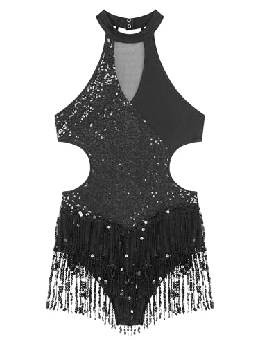 Robe danse latine cha-cha pour gala et soirées à thème avec franges