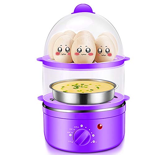 S.N Electric Egg Boiler and Poacher，for Hard or Soft Boiled, Poached, Omelets and Steamed Foods with Auto Shut Off Feature and 2 Tiered