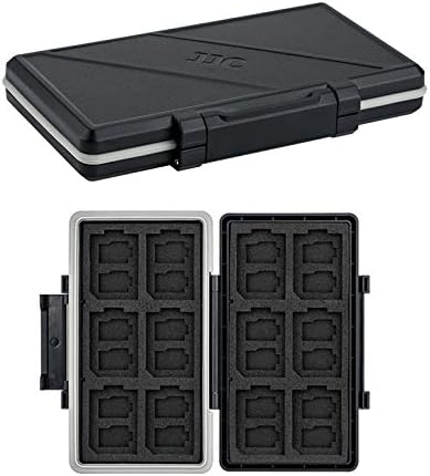 36 Slots Memory Card Case Water-Resistant Anti-Shock Memory Card Wallet for 24 Micro SD SDXC SDHC TF Cards and 12 SD SDXC SDHC Cards