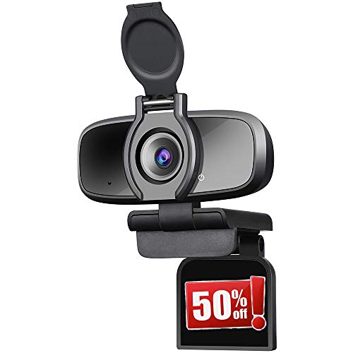 Dericam 1080P Webcam with Microphone, HD USB Webcam, Desktop and Laptop Webcam, Plug and Play Video Calling Computer Camera for Video Calling Streaming, Conference, Gaming, Online Classes,W2 Pro,US